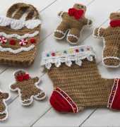 Maggies Crochet - Gingerbread Stocking Set by Donna Collinsworth