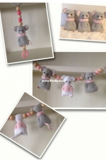 Jookz creaties - Joke Postma - Stroller Chain set - Mouse, Mole and Cat - Dutch