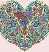 Pretty Pashmina Heart by Brigitte Laconte from The World of Cross Stitching TWOCS 148 XSD
