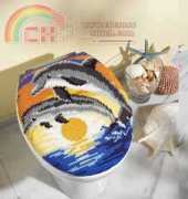 Vervaco 1255-13503 Dolphins Toilet Lid Cover