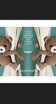 Bear curtain tie back - handmadify