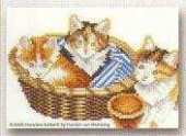 Lanarte - Franciens Kitten 90157 Norwegian Forest Cats in a Basket