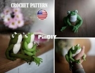 Dorogina Toys - Knitted World by Elena - Elena Dorogina - Frog and umbrella
