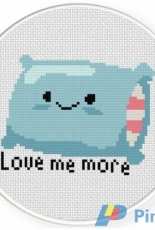 Daily Cross Stitch - Love Me More Pillow