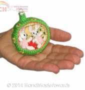 Diorama Easter Ball With Two Little Bunnies Ornament HandMadeAwards