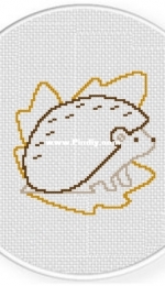 Daily Cross Stitch - Hedgehog Foliage Outline