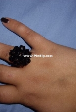 Anillo cúpula forrada negro