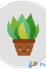 Daily Cross Stitch - Cute Potted Plant