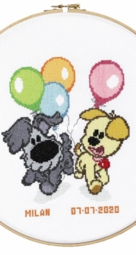 Pako 271.052 - Woezel & Pip with Balloons Birth Sampler XSD + PCS