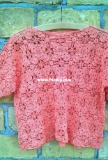 Peach crochet blouse