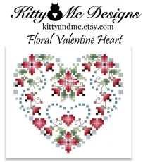 Kitty and Me Design - Floral Valentine Heart - Free