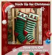 Red Heart LW2631 Holly & Berry Crochet Stockings