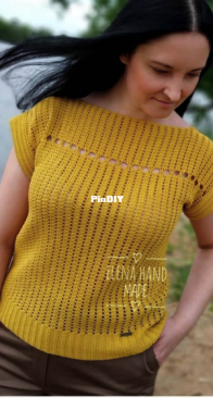 KnitsElena - Elena Lapotko - Елена Лапотько - Tshirt Sicily - Футболка Сицилия - Russian
