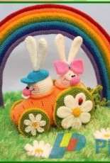 Esbelova - Елена Белова Elena Belova - Hares in the Carrot car - Russian