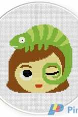 Daily Cross Stitch - Chameleon Girl