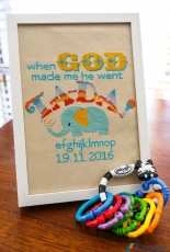 Fiddlesticksau. When God Made Me He Went Ta Da Baby Sampler