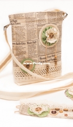 Bag, bracelet and brooch