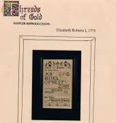 Threads of Gold - Sampler Elizabeth Roberts I 1775
