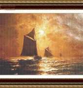 Classic Cross Stitch CCS NA 129 - Schooner on the Moonlit Sea
