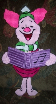 Piglet, part of Plastic Canvas Carolers