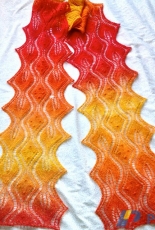 Crispy Leaves Scarf by Noel Schroeder-Free