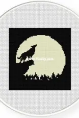 Daily Cross Stitch - Howling Wolf