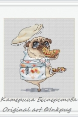 Pugs Series - Pug Pizzaiolo by Katerina Besperstova