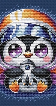 Cozy Evenings Stitch - Penguin Astronaut by Marina Budilnik - Marina Budilova - Free