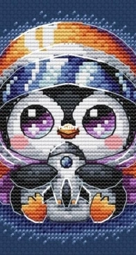 Cozy Evenings Stitch - Penguin Astronaut by Marina Budilnik - Marina Budilova - Free