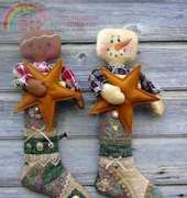 Cat and the Fiddle Designs 216 Stocking Babies #2 (Snowman & Gingerbread)
