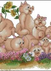 Everlasting Love Cross Stitch - Sing a Song of Pigs