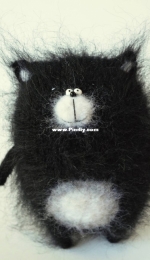 МК Кот Шмяк - Black Knitted Cat by Anna Karelina - Russian