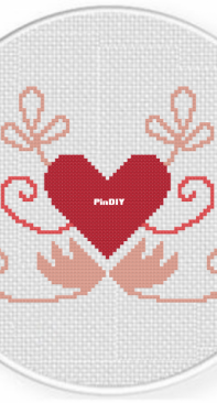 Daily Cross Stitch - Heart Flourish