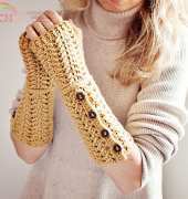 Mon Petit Violon - Vita Apala - Buttoned Fingerless Gloves