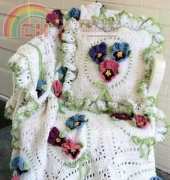 Pansy Afghan and Pillow Set - PB039 by Maggie Weldon