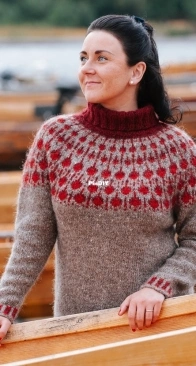 Lingonberry Sweater by Christina Gjertsen - Sisu Knitwear - English, Norwegian