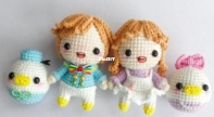 Hua Kai Yi Duo Xiao Mao Qiu - Qiuer Handmade - Duckie Couple - Chinese