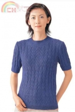 Pierrot Yarns-23-18 Half-Sleeve Sweater by Linda Lanz-Free