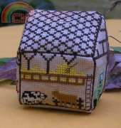 Small Town in 3D Cross Stitch - Barn