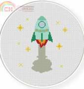 Daily Cross Stitch Spaceship