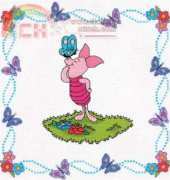 Designer Stitches DD156 - Piglets Butterflies & Flowers
