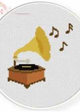Daily Cross Stitch-Grammophone