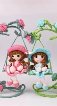 Unknown designer - Swing Flower Hanging Doll - Schommel Bloemenpop - Dutch