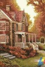Rogoblen 6.62 Victorian House / Autumn house  Thomas Kinkade (different color version)