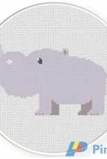 Daily Cross Stitch - Cute Hippo