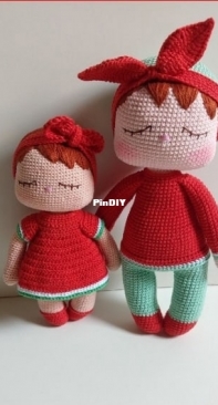PS Amor e Ponto Crochet - Patrícia Santiago - Watermelon Doll - Boneca Fruta Melancia - Portuguese