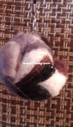 Heads - cat + unknown animal - needle felted toy