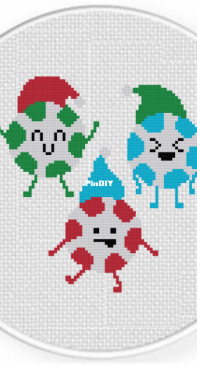 Daily Cross Stitch - Peppermint Trio