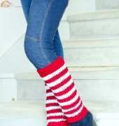 Olivia- Adult Candy Cane Leg Warmers- Free