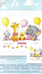 Vervaco 31.506 PN-0143720 - Animal Cheer Birth Record Girl XSD